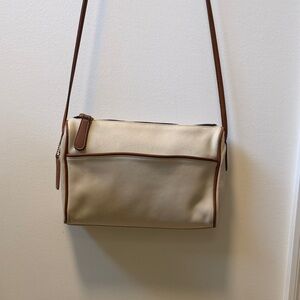 Coach Cream and Brown Crossbody Bag